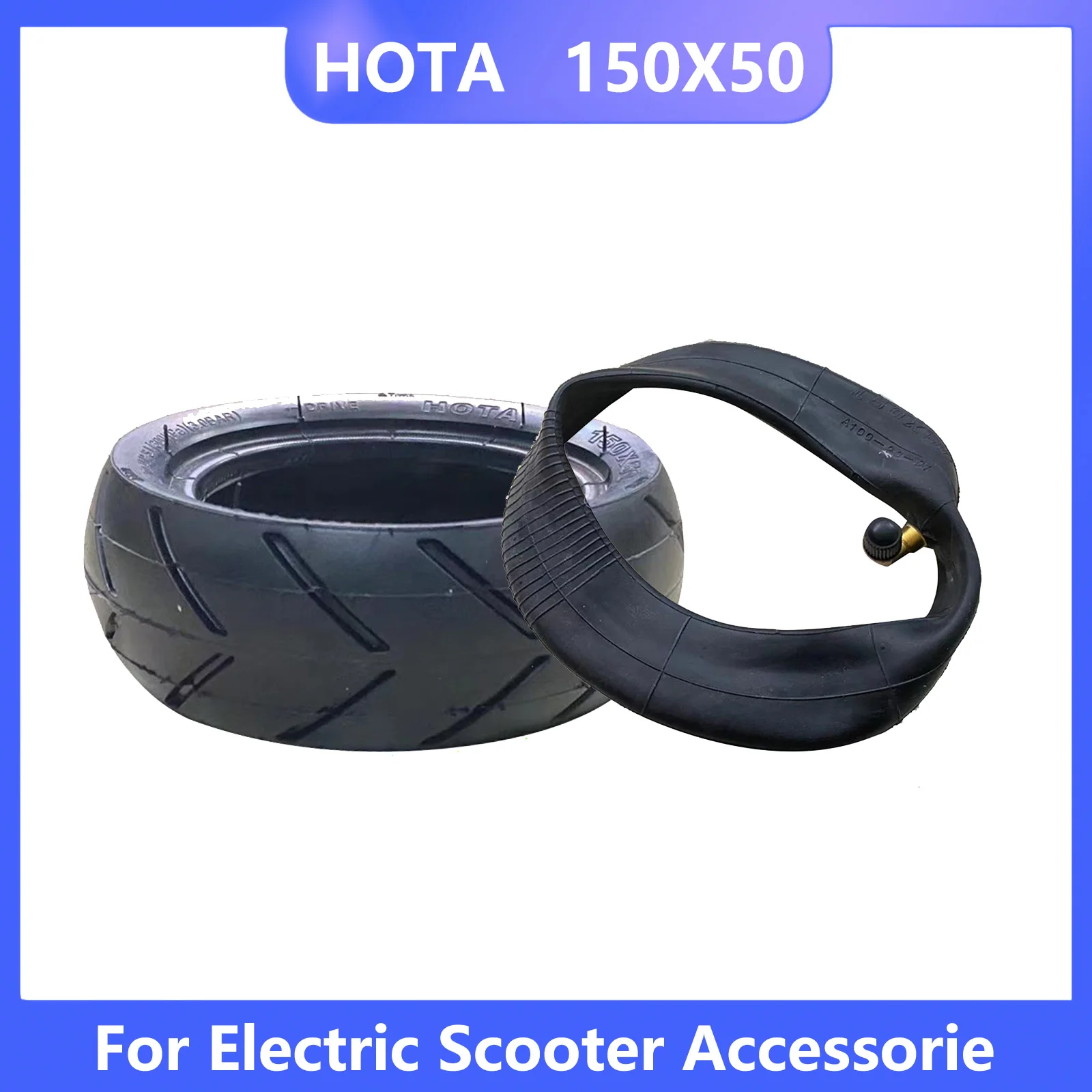צמיג HOTA מידה 2.00-6 לקורקינט חשמלי עם גלגל 6 אינץ', רקע לבן