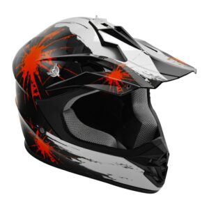 קסדת אופנוע שטח שחור-אדום להגנה מקסימלית